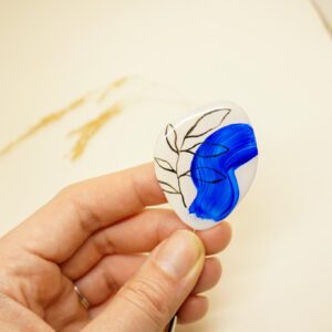 cobalt blue handpainted resin pin