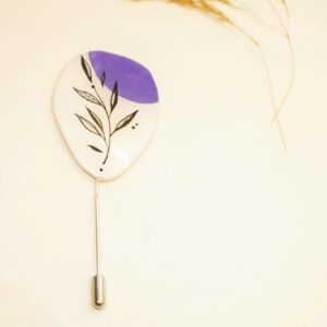 deep purple handpainted resin pin