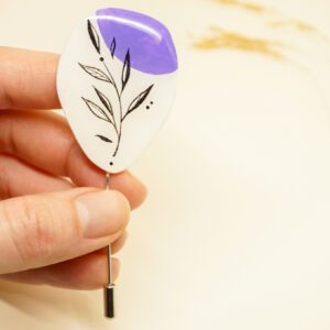 deep purple handpainted resin pin
