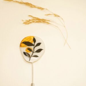 gold handpainted resin pin