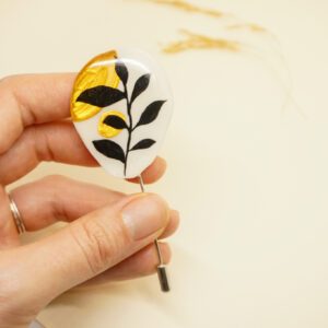 gold handpainted resin pin