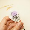 lilac purple handpainted resin pin