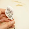 sandy beige handpainted resin pin