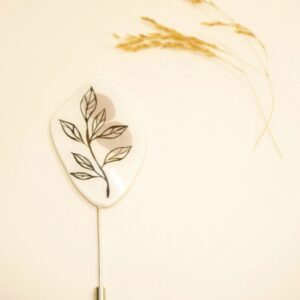 sandy beige handpainted resin pin