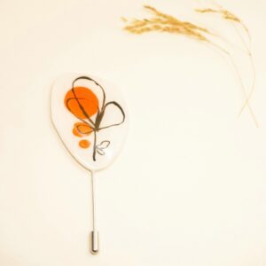 tangerine handpainted resin pin