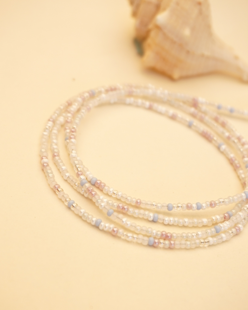 beads speckled blue and purple