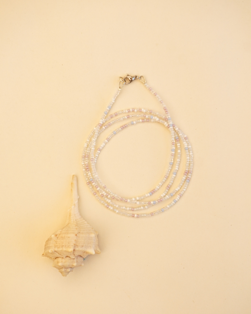 beads speckled blue and purple