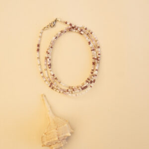 beads speckled purple and gold