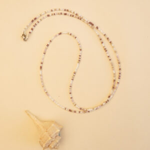 beads speckled purple and gold