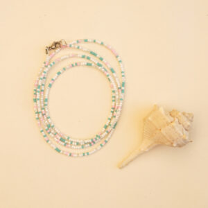 beads speckled turqoise and pink