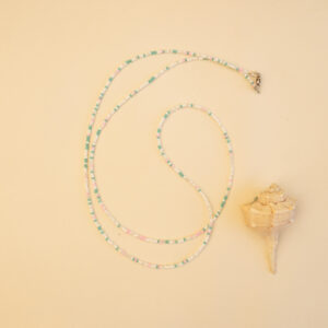 beads speckled turqoise and pink