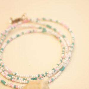 beads speckled turqoise and pink