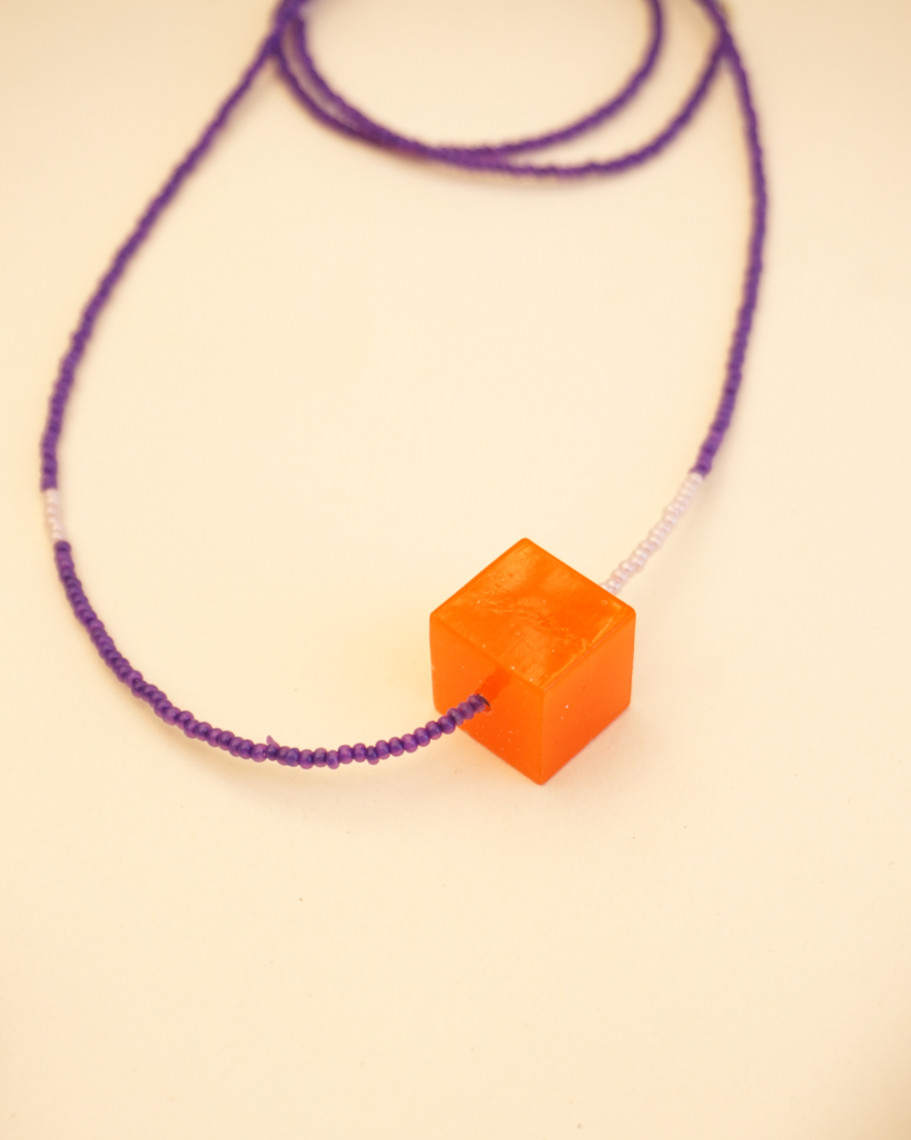 necklace purple and orange