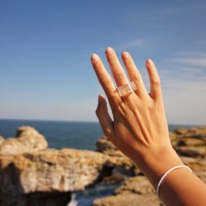 transparent ring at seaside