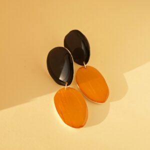 earrings organica black and gold