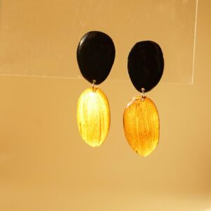 earrings organica black and gold