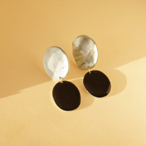 earrings organica black and silver