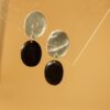 earrings organica black and silver