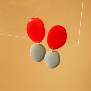 earrings organica carmine and sky blue
