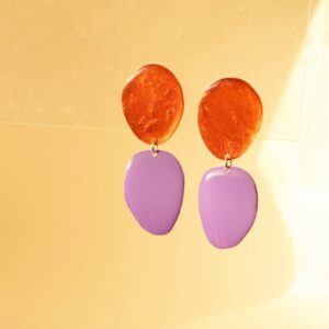 earrings organica copper and purple