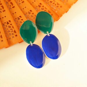 earrings organica green and ultramarine