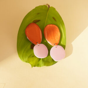earrings organica lavender and copper