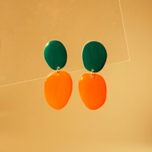 earrings organica tangerine and green