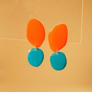 earrings organica tangerine and turquoise