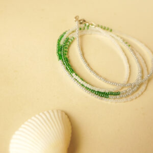 beads green and white