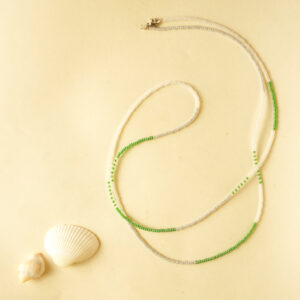 beads green and white