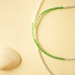 beads green and white
