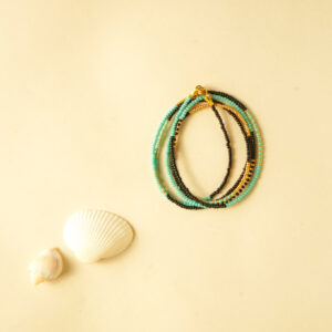 beads turqoise black and gold