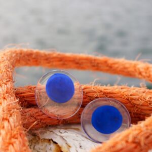 circle earrings blue at seaside