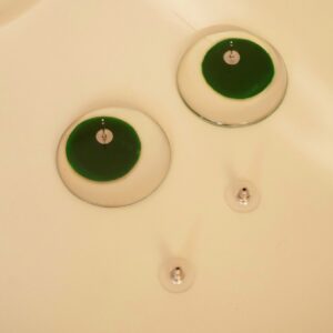 circle earrings forest green