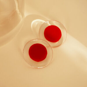 circle earrings red