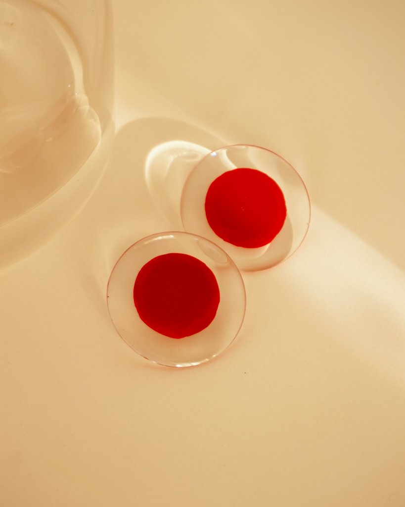 circle earrings red