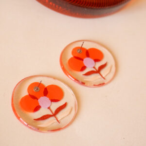 flower power earrings calendula back