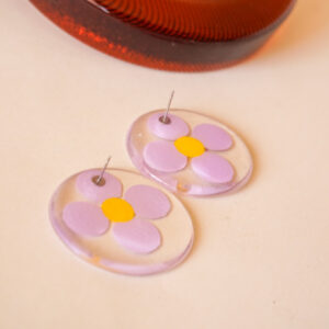 flower power earrings forget-me-nots back