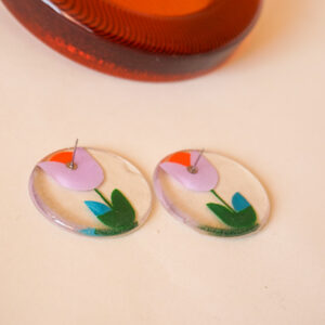 flower power earrings tulip back