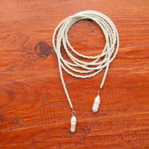 pearl necklace light sage