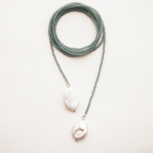 pearl necklace misty green