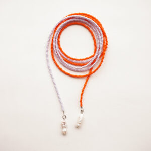 pearl necklace orange and lavender