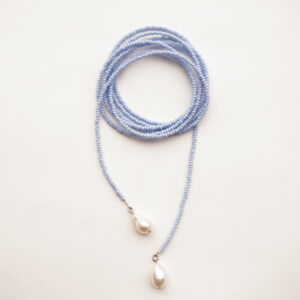 pearl necklace powder blue