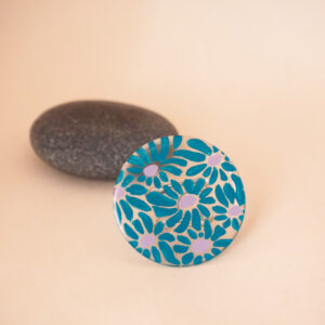 ring flower power blue daisy