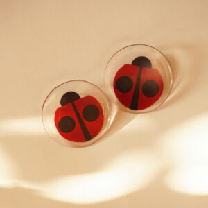 earrings lady bug