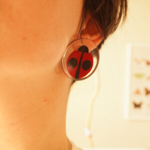 earrings lady bug