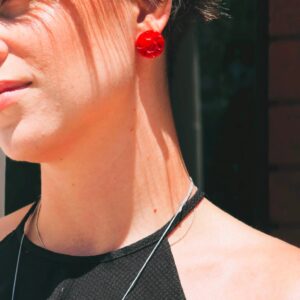 red earrings sea creatures